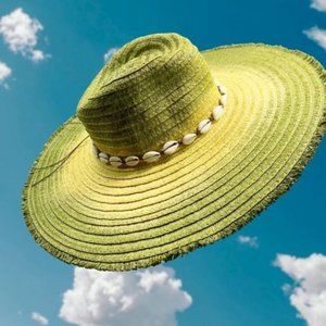 Upcycled Handmade Tie-Dyed Wide Brim Raw Edge Rancher OS